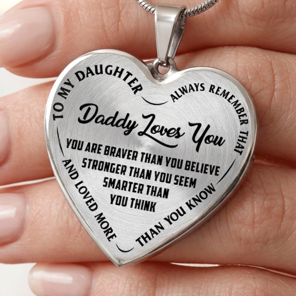 Daddy Loves You - Heart Necklace - INCLUDES FREE SHIPPING