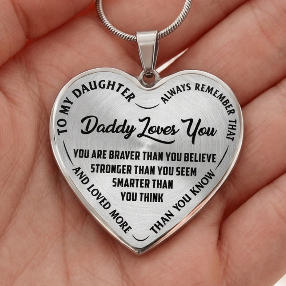 Daddy Loves You - Heart Necklace - INCLUDES FREE SHIPPING