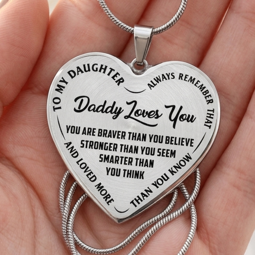 Daddy Loves You - Heart Necklace - INCLUDES FREE SHIPPING