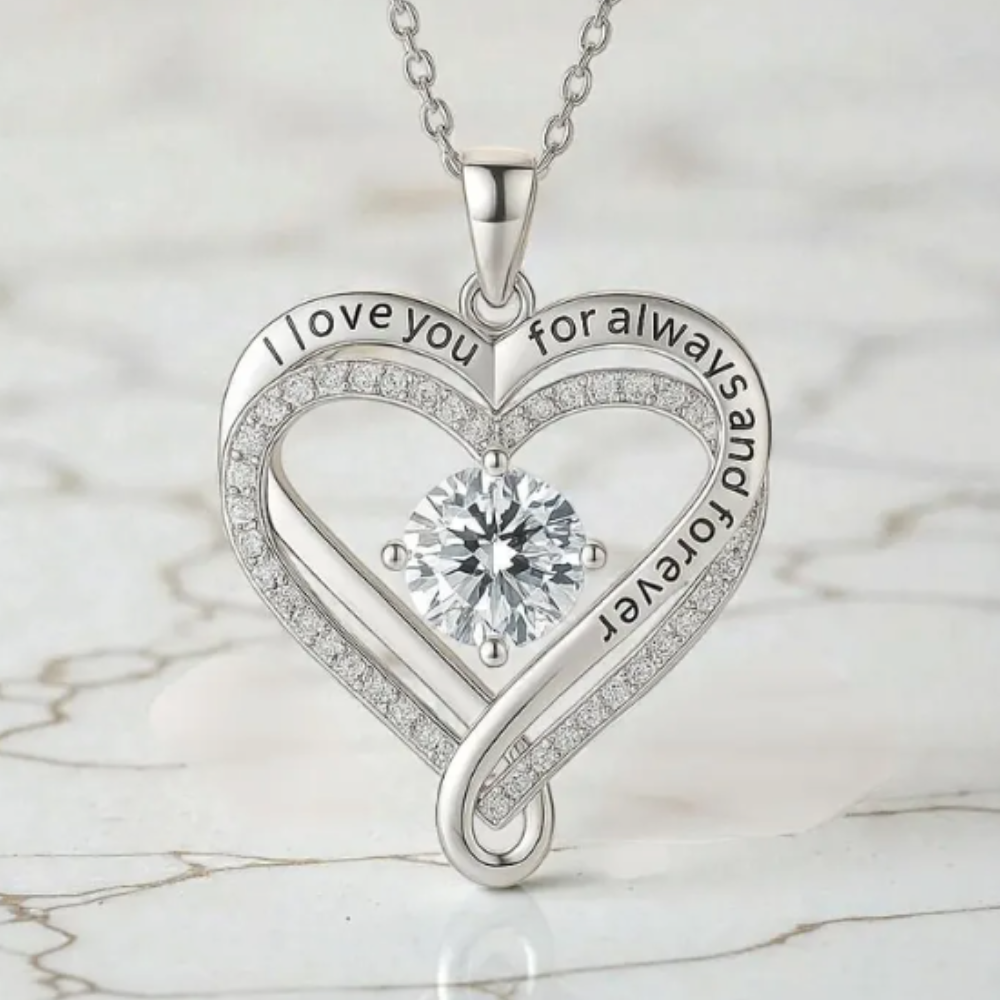 I Love You For Always And Forever - Heart Necklace