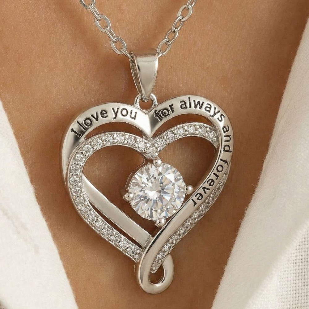 I Love You For Always And Forever - Heart Necklace