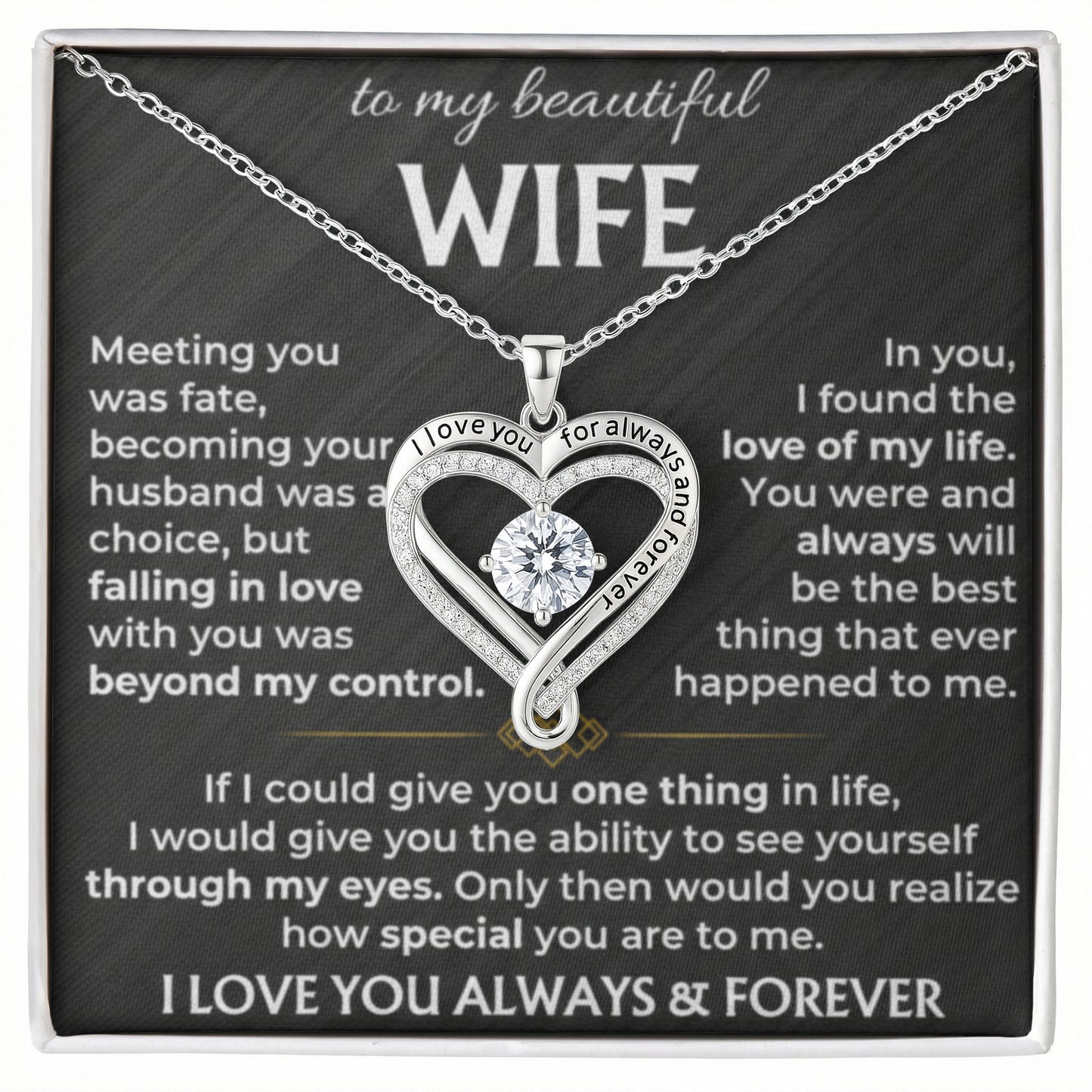 To My Beautiful Wife - Love You Always Necklace