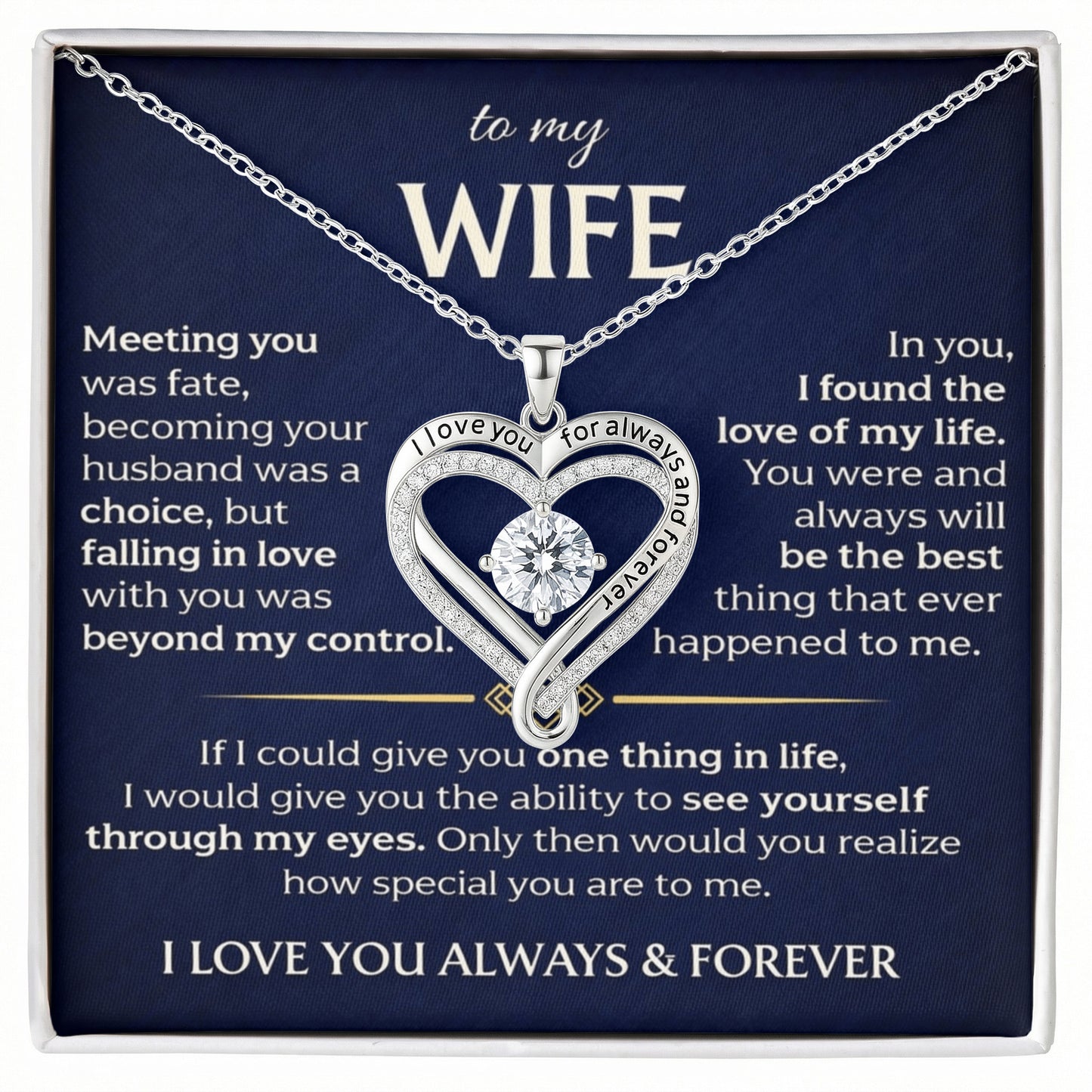 To My Wife - Love You Always Necklace