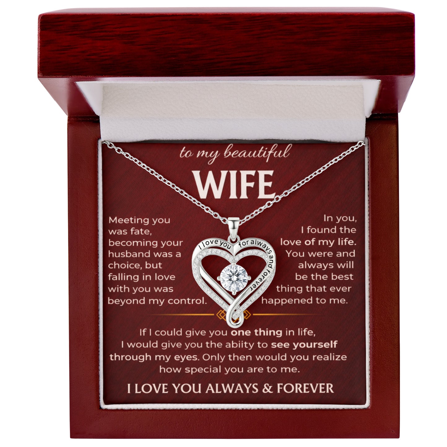 To My Beautiful Wife - Love You Always Necklace