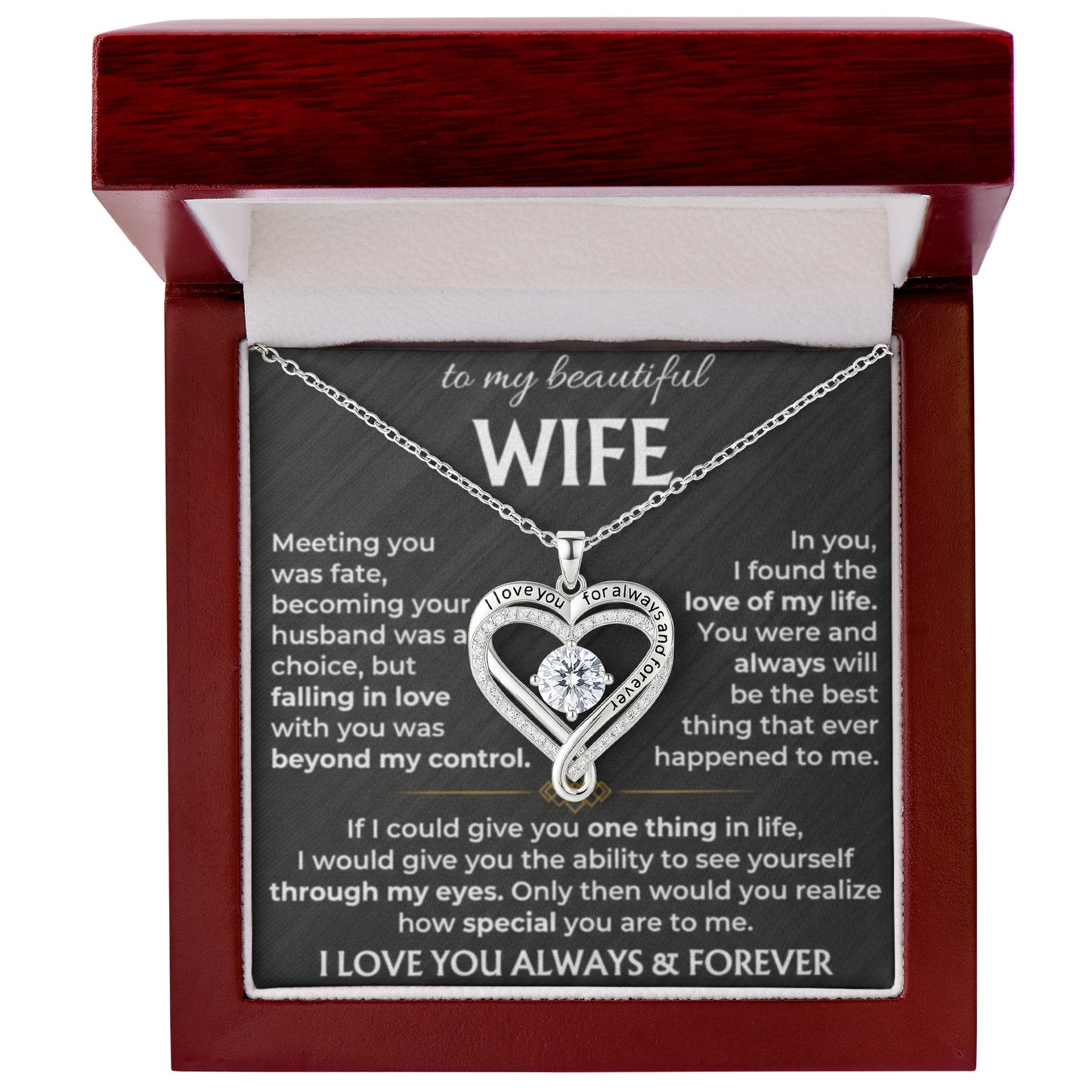 To My Beautiful Wife - Love You Always Necklace
