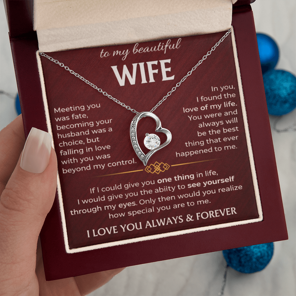 To My Beautiful Wife - Forever Love Necklace