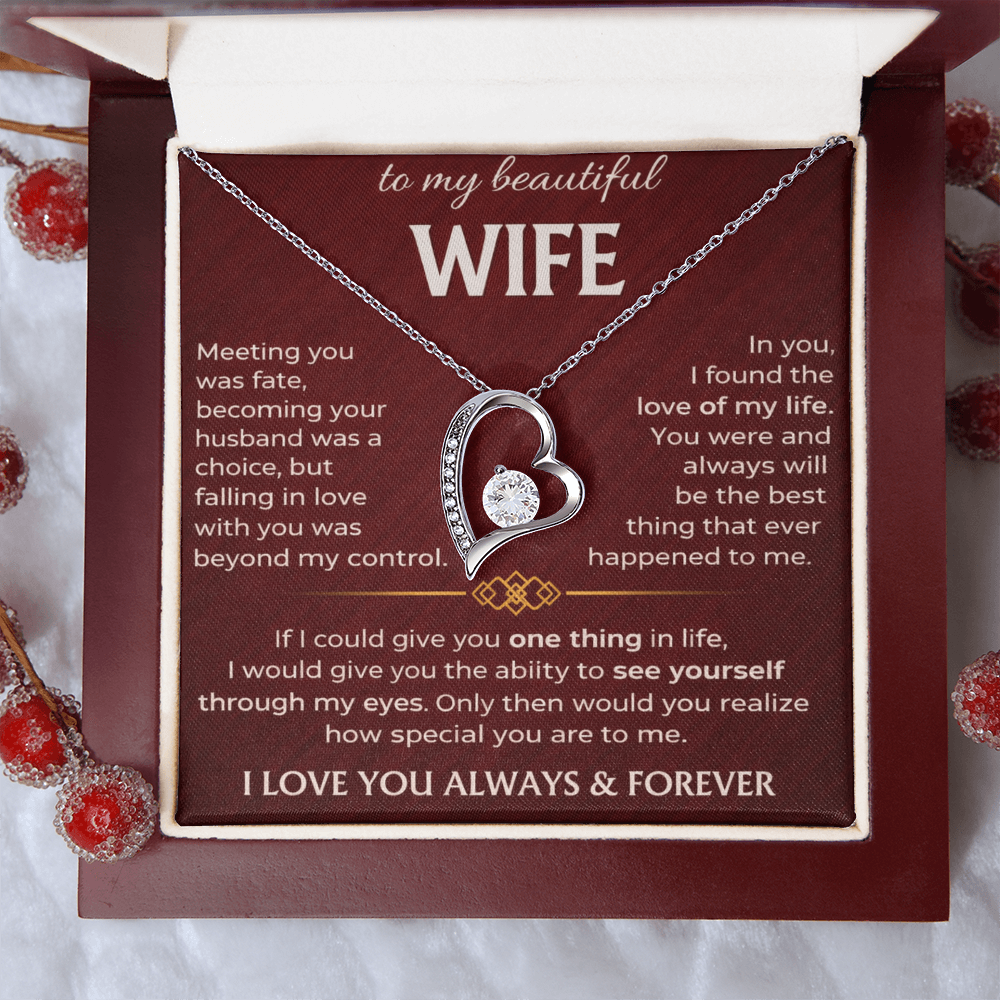 To My Beautiful Wife - Forever Love Necklace