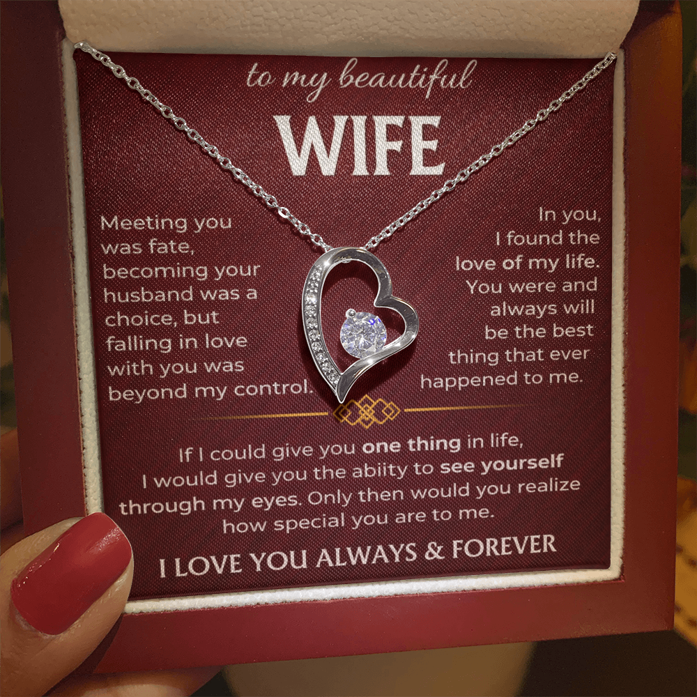 To My Beautiful Wife - Forever Love Necklace
