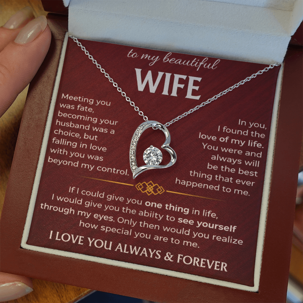 To My Beautiful Wife - Forever Love Necklace