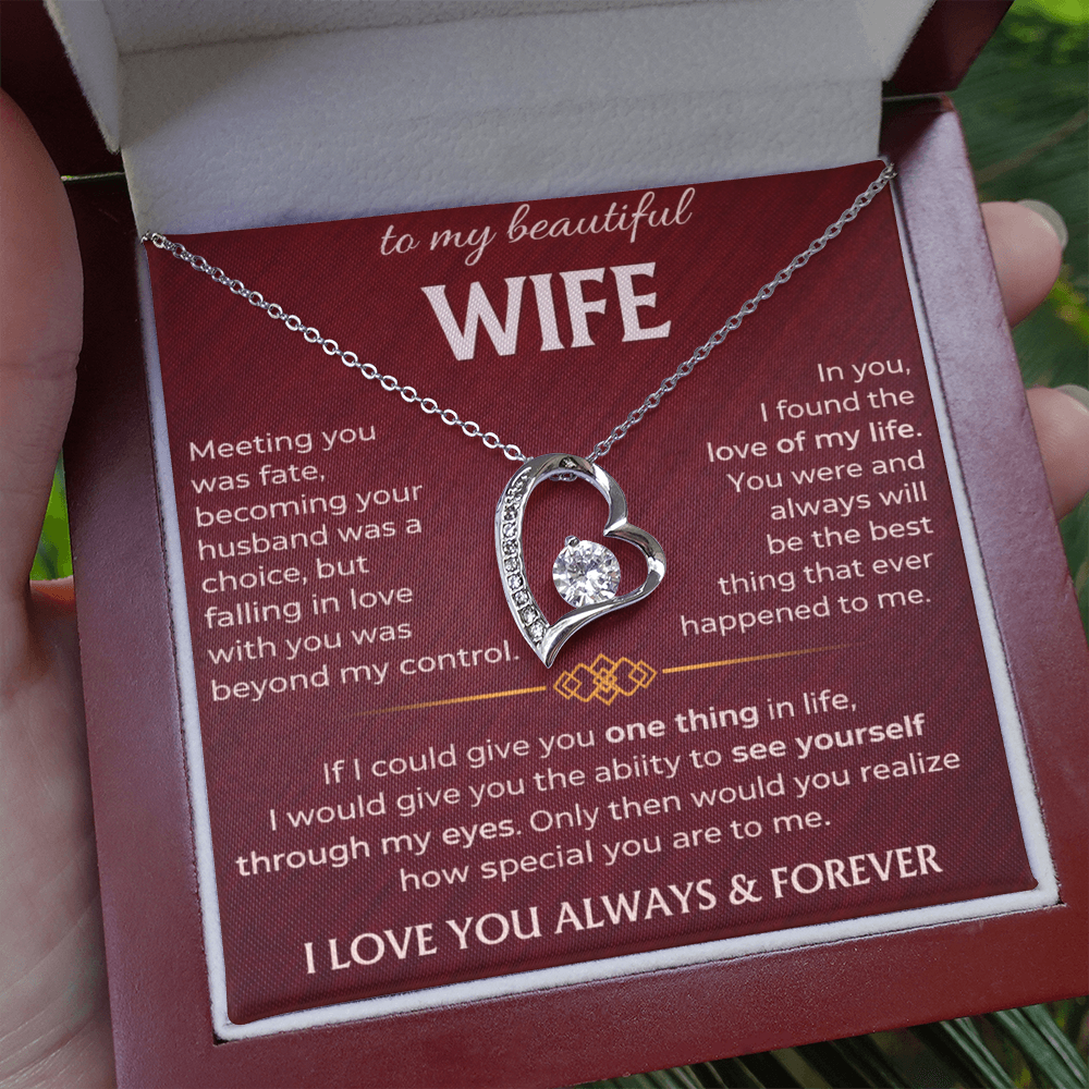 To My Beautiful Wife - Forever Love Necklace