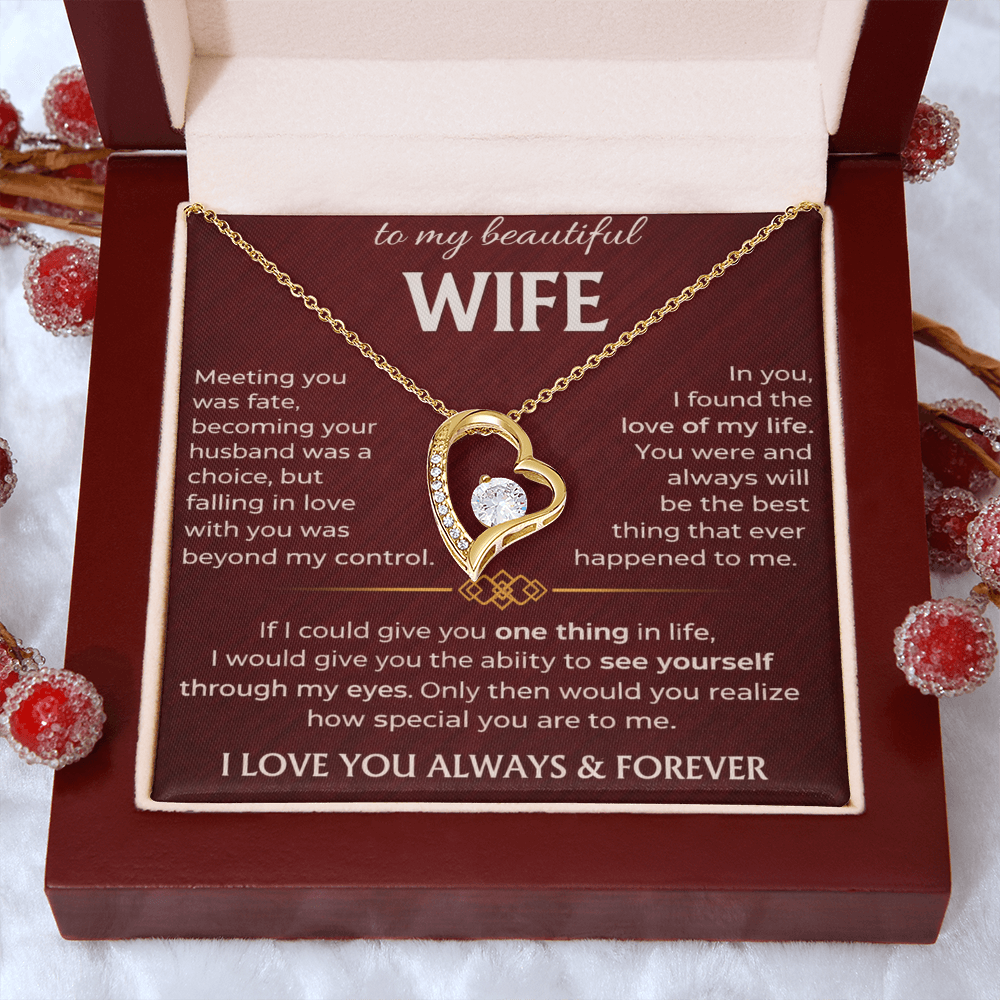 To My Beautiful Wife - Forever Love Necklace