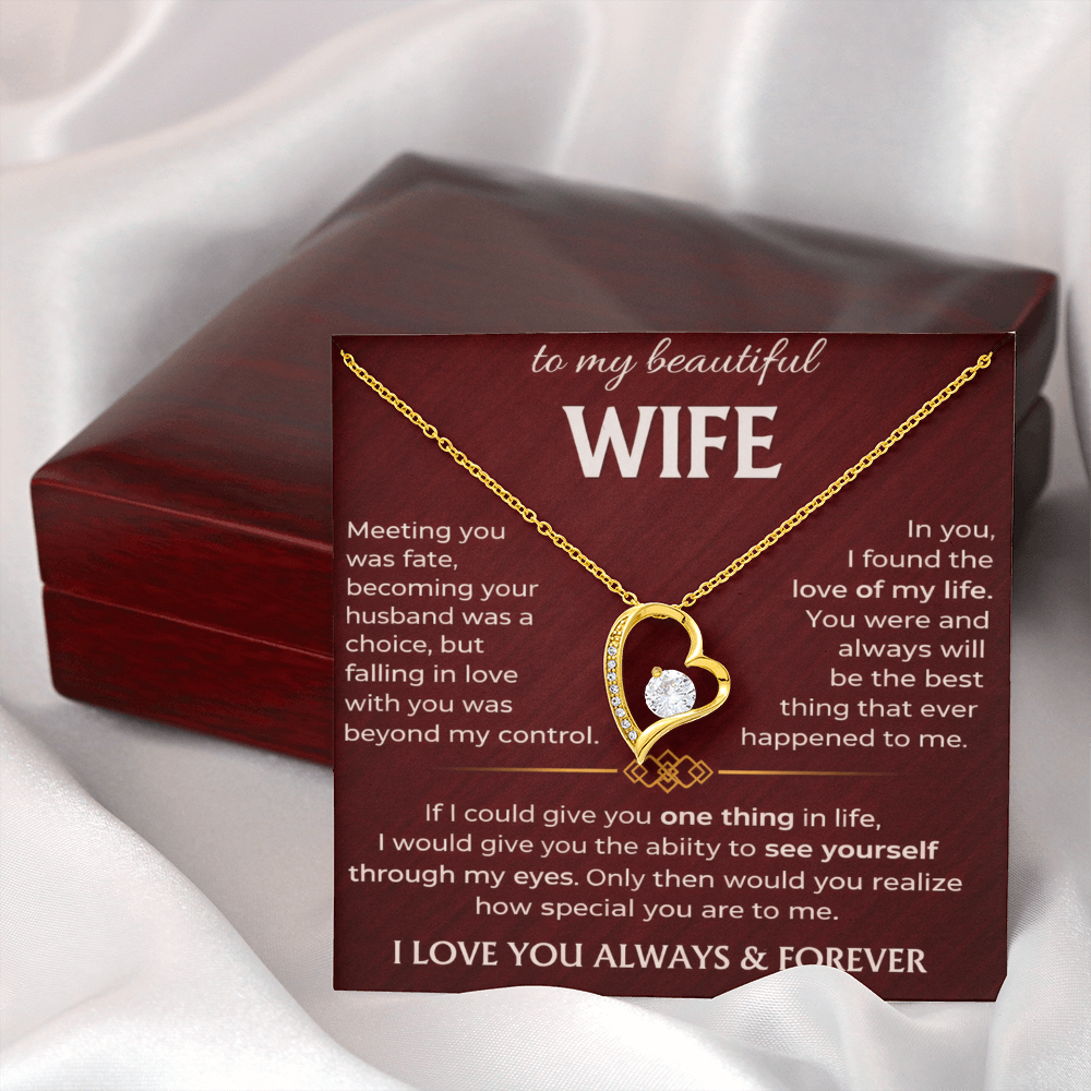To My Beautiful Wife - Forever Love Necklace
