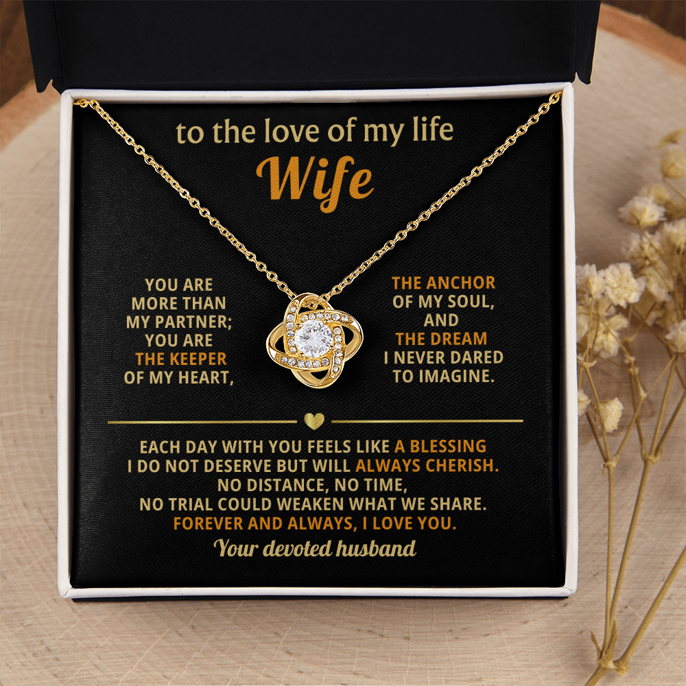 To The Love of My Life - You Are More Than My Partner - Love Knot Necklace - INCLUDES FREE SHIPPING