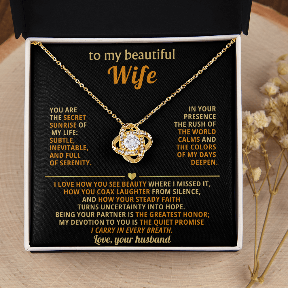 To My Beautiful Wife - You Are The Secret Sunrise Of My Life - Love Your Husband