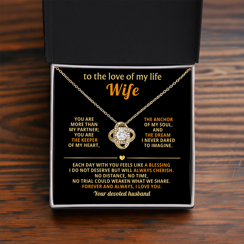 To The Love of My Life - You Are More Than My Partner - Love Knot Necklace - INCLUDES FREE SHIPPING
