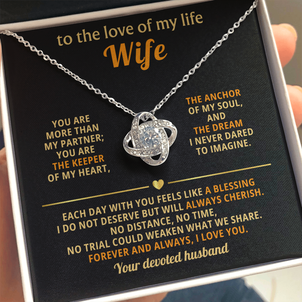 To The Love of My Life - You Are More Than My Partner - Love Knot Necklace - INCLUDES FREE SHIPPING
