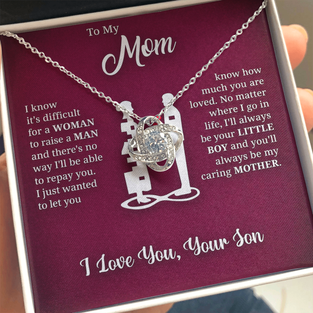 [Almost Sold Out] Mom - I Love You - Love Knot Necklace