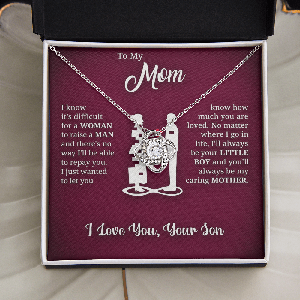 [Almost Sold Out] Mom - I Love You - Love Knot Necklace
