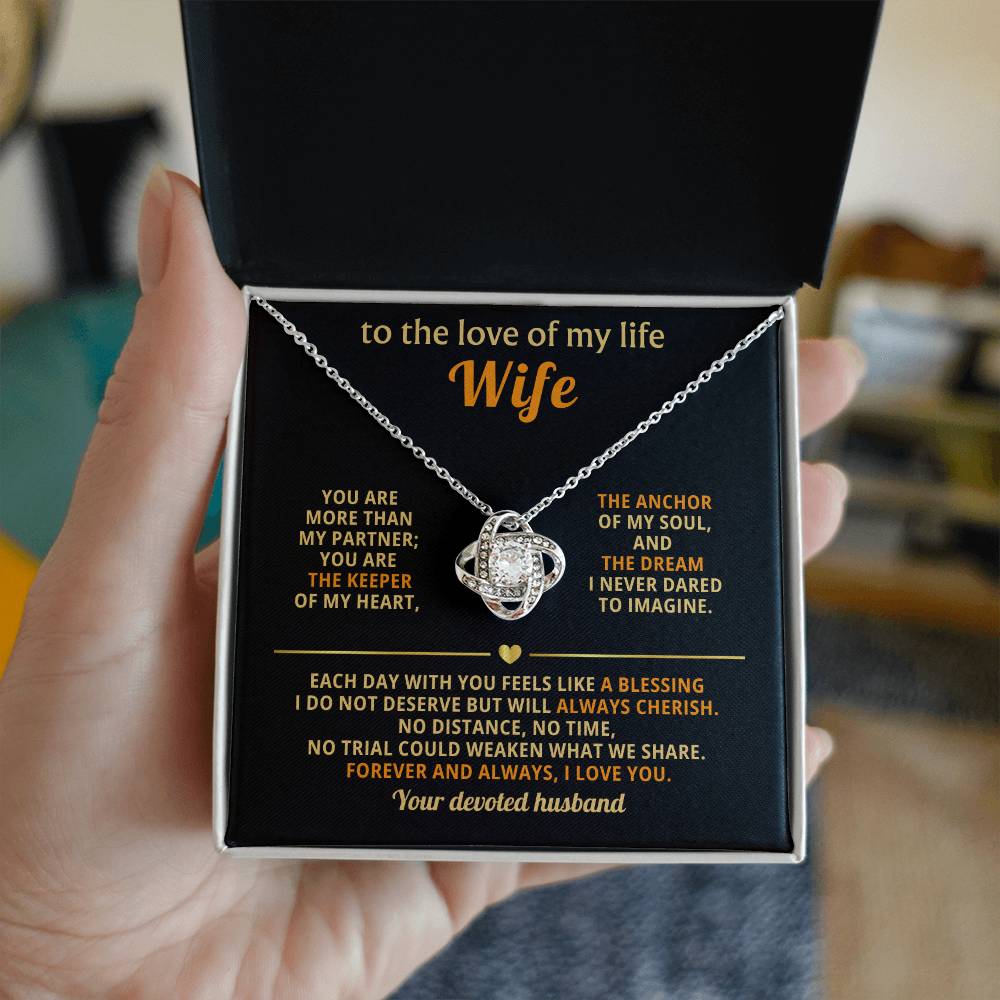 To The Love of My Life - You Are More Than My Partner - Love Knot Necklace - INCLUDES FREE SHIPPING