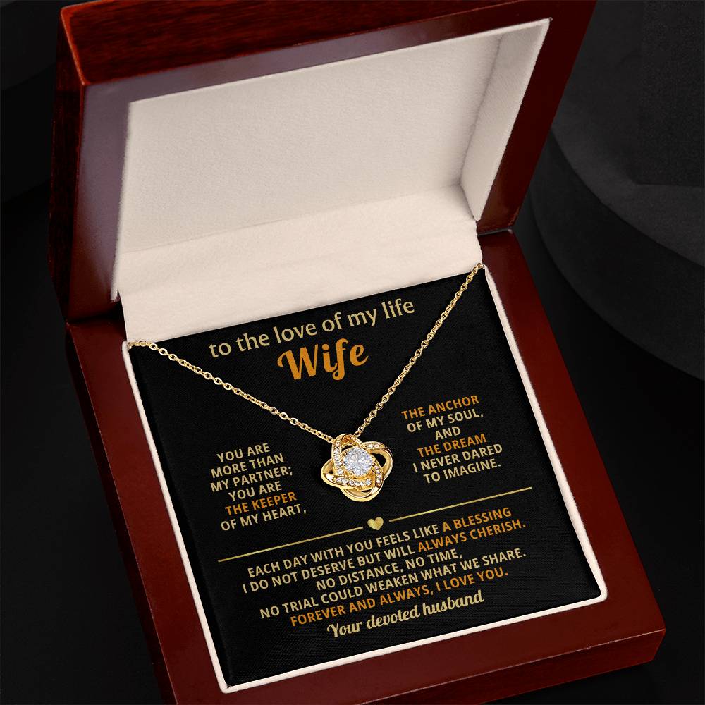 To The Love of My Life - You Are More Than My Partner - Love Knot Necklace - INCLUDES FREE SHIPPING