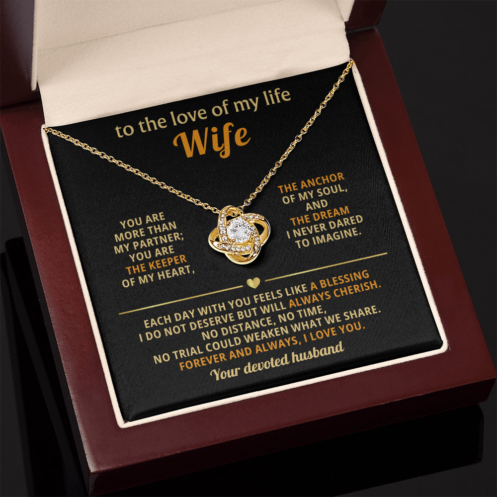 To The Love of My Life - You Are More Than My Partner - Love Knot Necklace - INCLUDES FREE SHIPPING