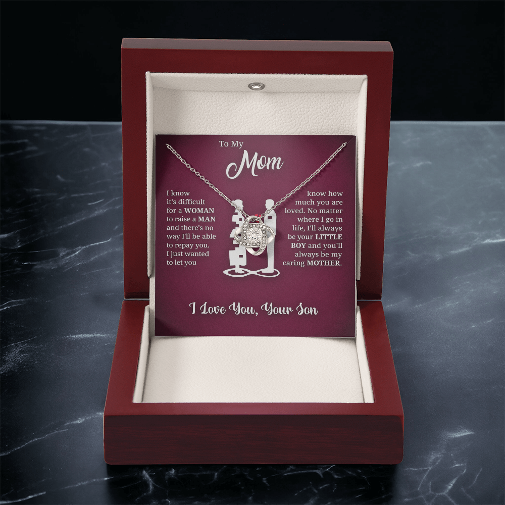 [Almost Sold Out] Mom - I Love You - Love Knot Necklace