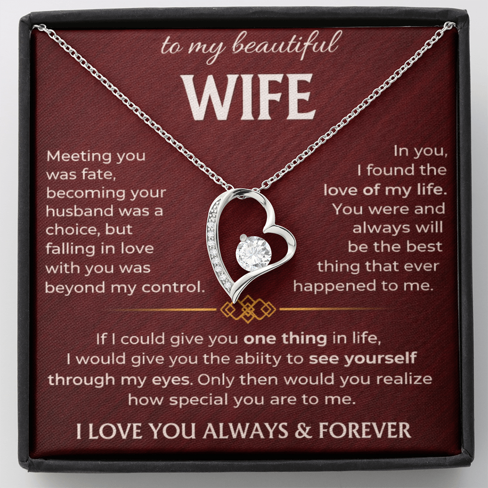 To My Beautiful Wife - Forever Love Necklace