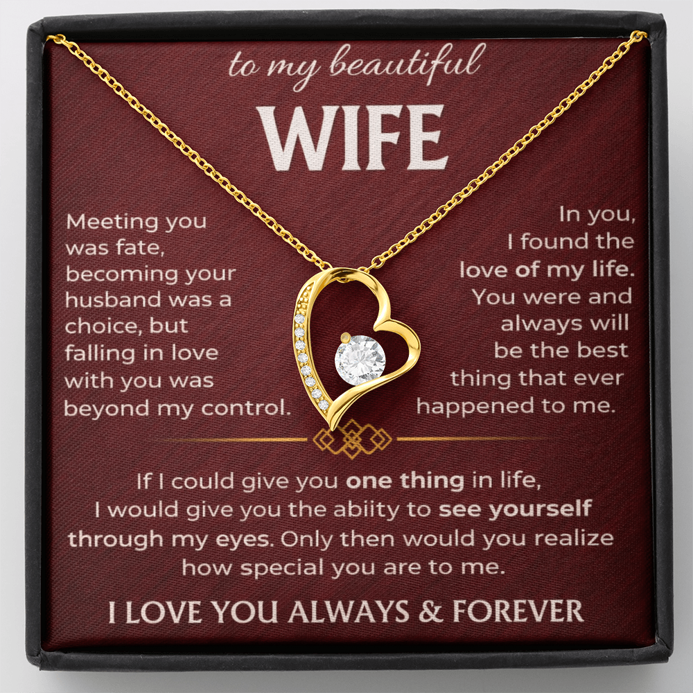 To My Beautiful Wife - Forever Love Necklace