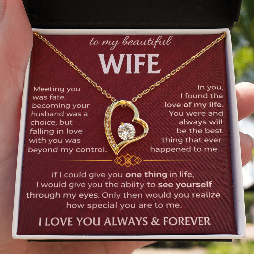 To My Beautiful Wife - Forever Love Necklace