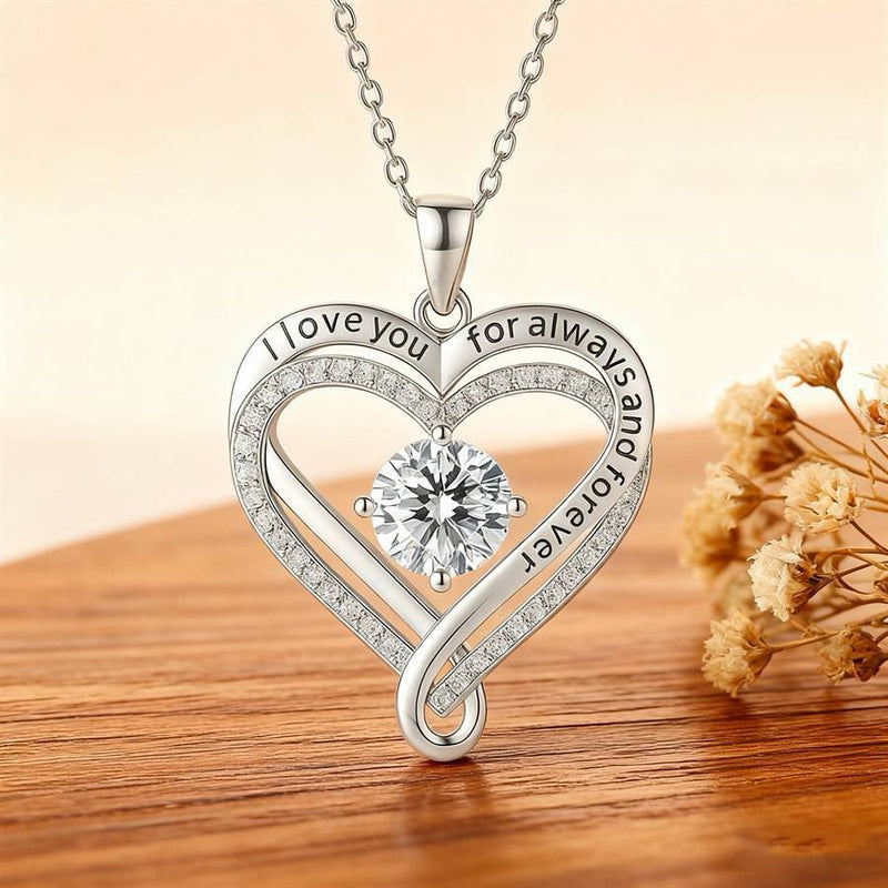 I Love You For Always And Forever - Heart Necklace