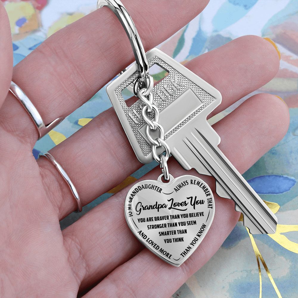 Grandpa Loves You - Heart Keychain