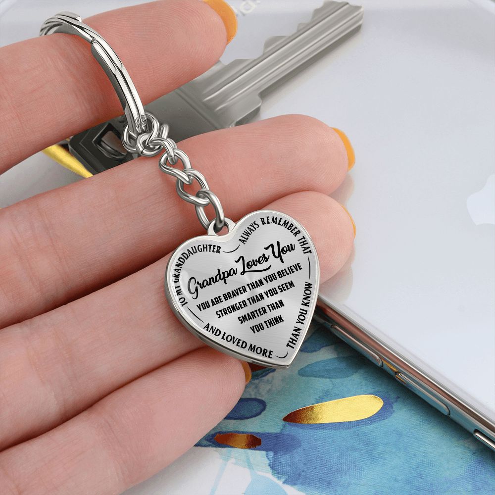 Grandpa Loves You - Heart Keychain