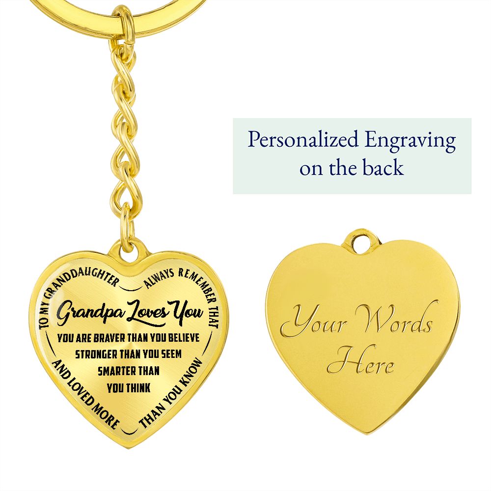 Grandpa Loves You - Heart Keychain