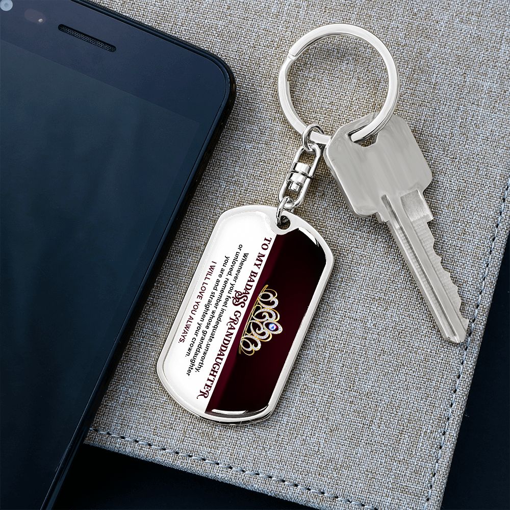 To My Badass Granddaughter - Red KeyChain