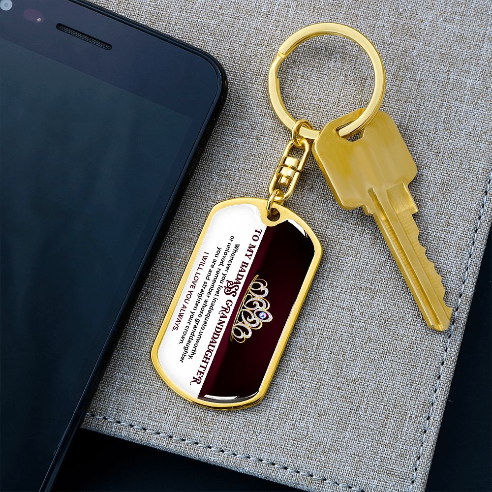 To My Badass Granddaughter - Red KeyChain