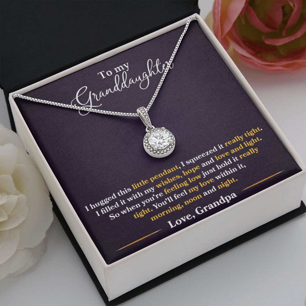 I Hugged This Little Pendant - Love Grandpa - Eternal Hope Necklace