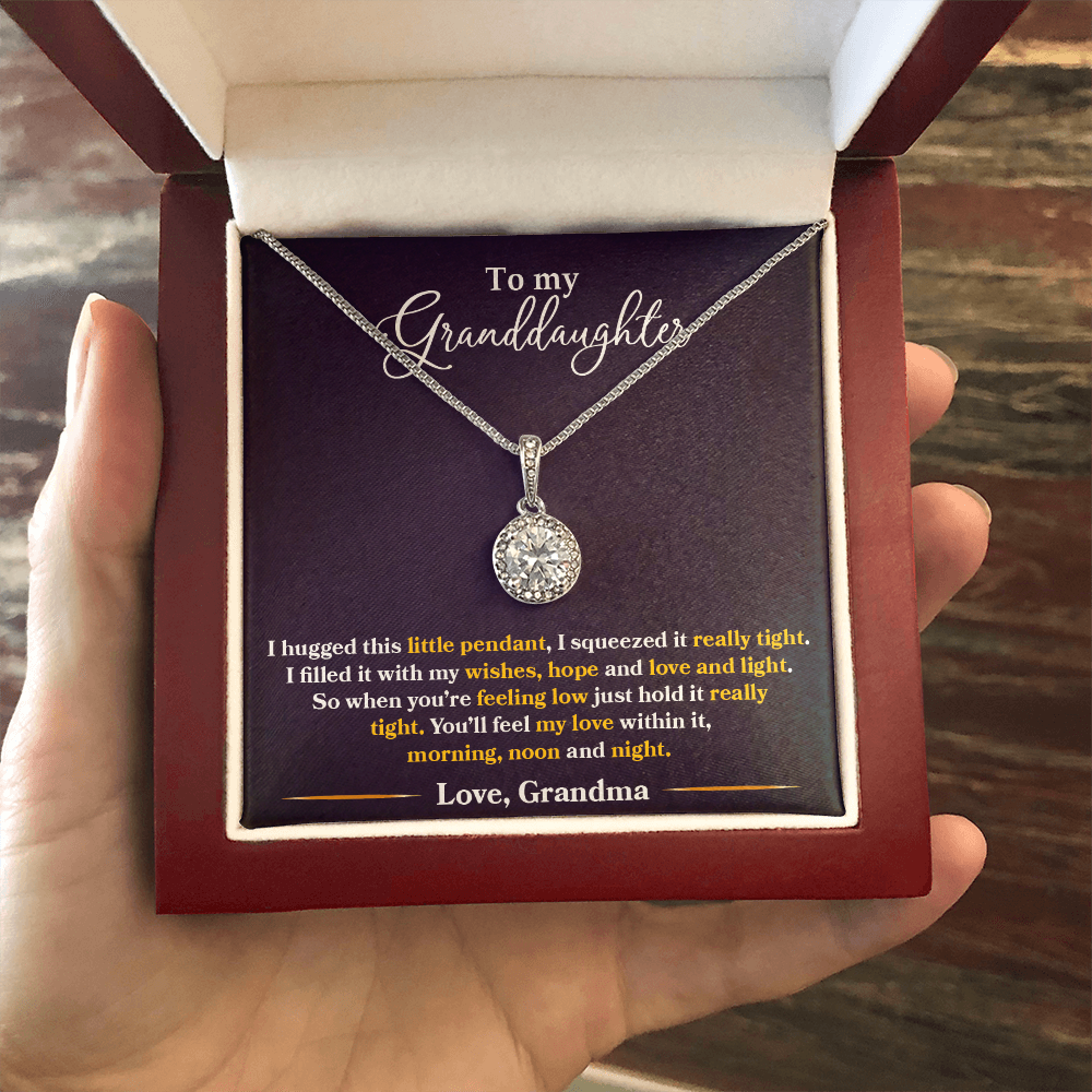 I Hugged This Little Pendant - Love Grandma - Eternal Hope Necklace