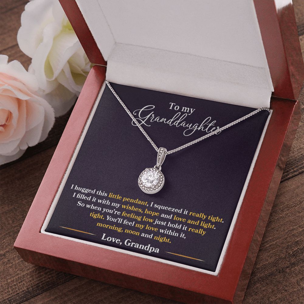 I Hugged This Little Pendant - Love Grandpa - Eternal Hope Necklace