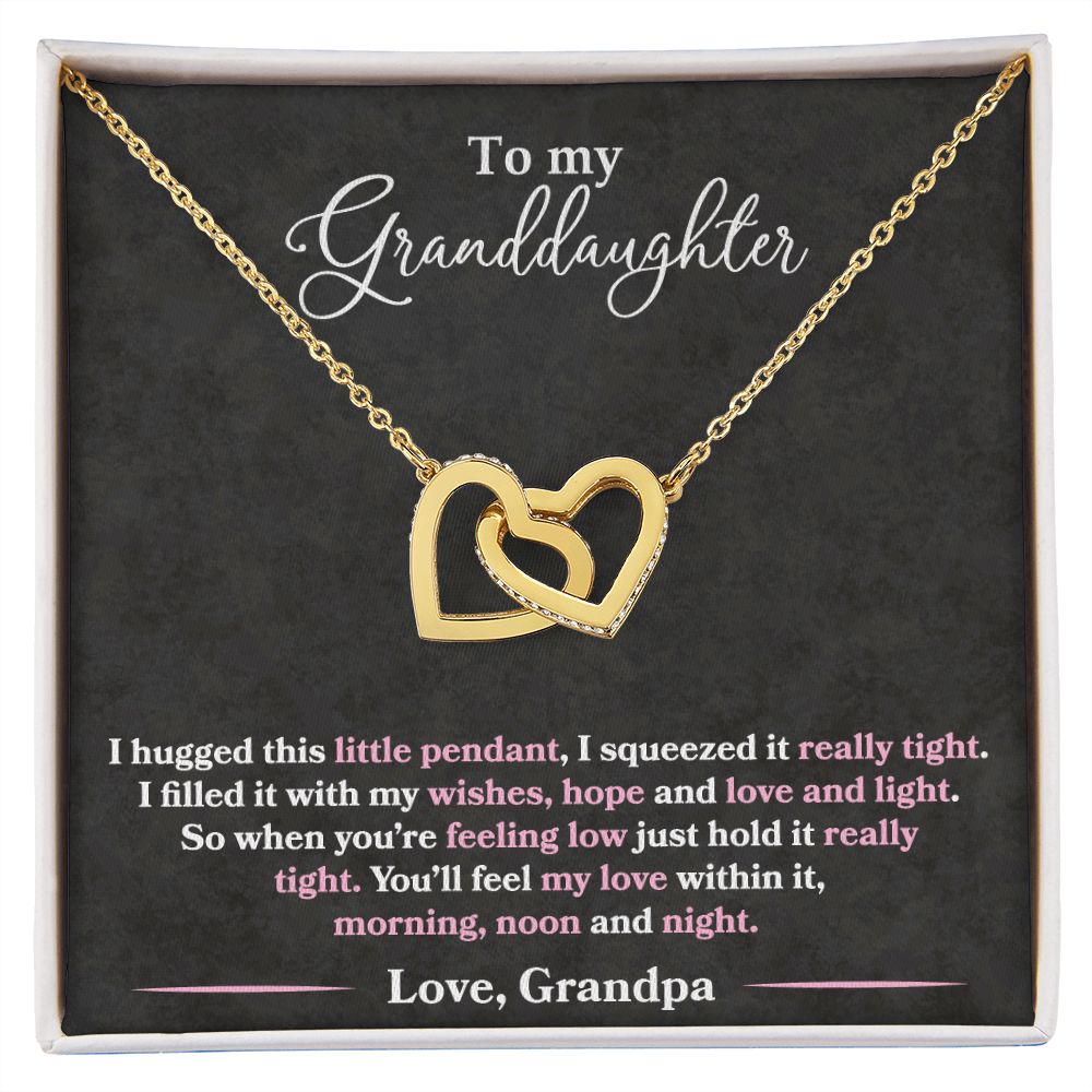 Granddaughter - I Hugged This Little Pendant - Love Grandpa