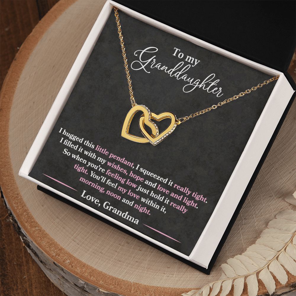 Granddaughter - I Hugged This Little Pendant - Love Grandma