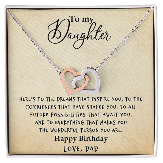 Daughter - Dreams - Interlocking Hearts Necklace