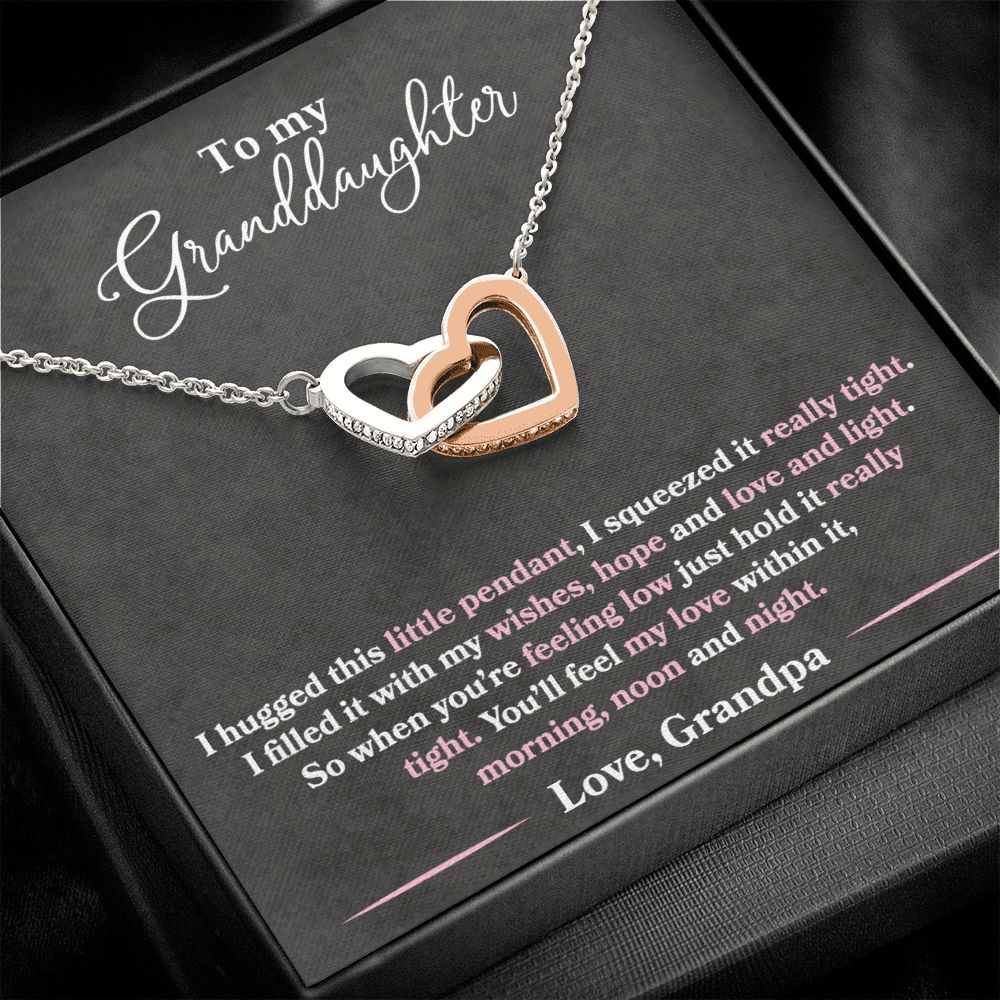 Granddaughter - I Hugged This Little Pendant - Love Grandpa