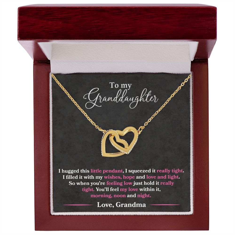 To My Granddaughter - I Hugged This Little Pendant - Love Grandma