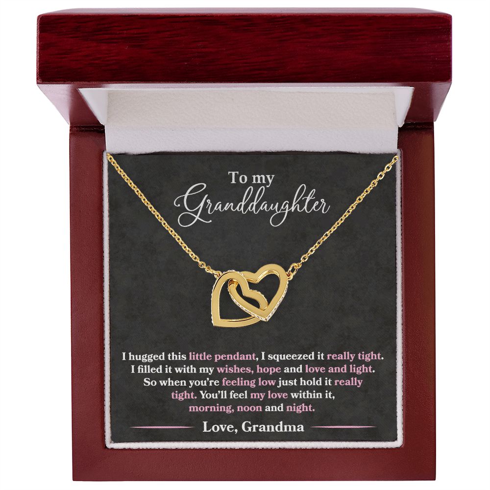 Granddaughter - I Hugged This Little Pendant - Love Grandma