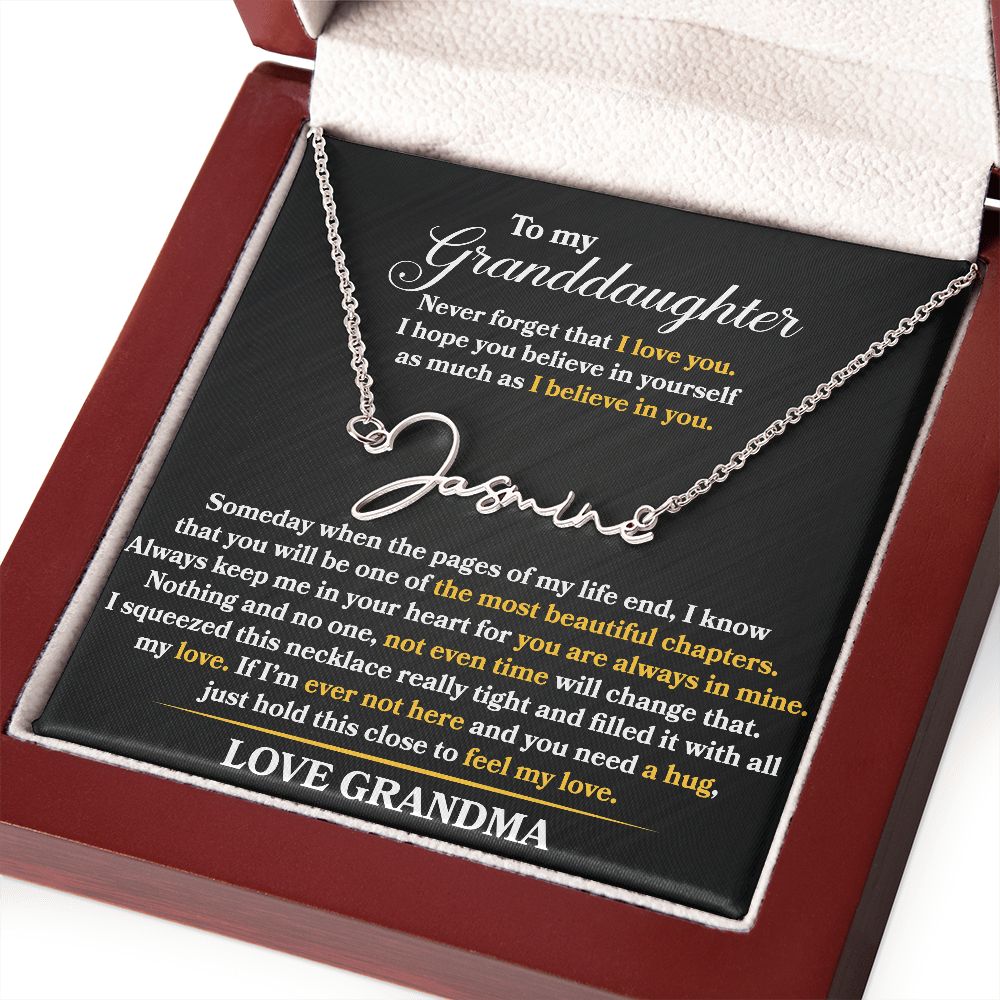 Granddaughter - Never Forget That I Love You - Signature Name Necklace