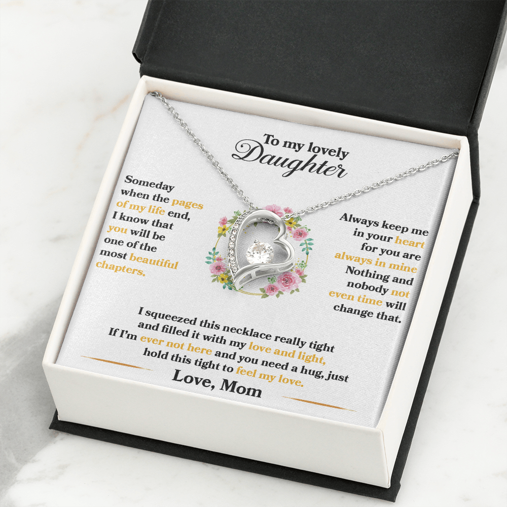 Daughter - Always keep Me In Your Heart - Forever Love Necklace